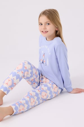 Arnetta Kız Çocuk Uzun Kol Pijama Takım AR3097 Lila