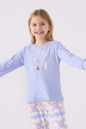 Arnetta Kız Çocuk Uzun Kol Pijama Takım AR3097 Lila