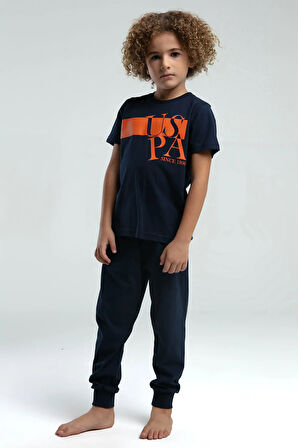 U.S. Polo Assn. Erkek Çocuk Lacivert Kısa Kol Pijama Takım