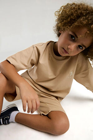 U.S. Polo Assn. Erkek Çocuk Krem Bermuda Takım