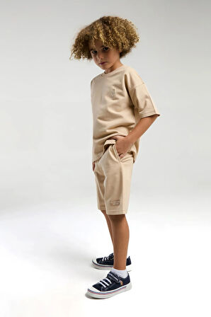 U.S. Polo Assn. Erkek Çocuk Krem Bermuda Takım