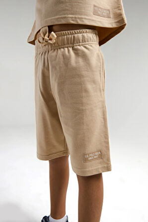 U.S. Polo Assn. Erkek Çocuk Krem Bermuda Takım