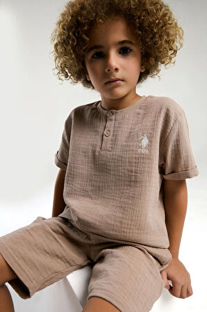 ERKEK ÇOCUK BERMUDA TAKIM - KUM