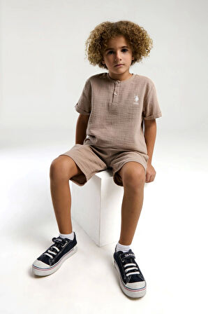 ERKEK ÇOCUK BERMUDA TAKIM - KUM