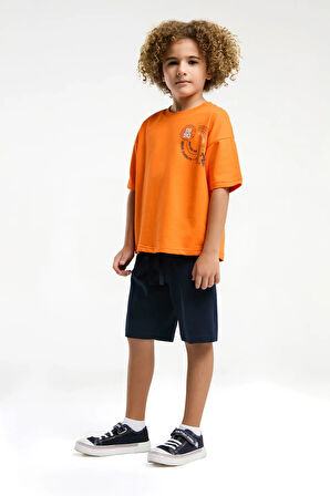 U.S. Polo Assn. Erkek Çocuk Turuncu Bermuda Takım