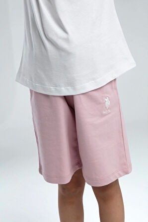 KIZ ÇOCUK BERMUDA TAKIM - BEYAZ/SOFT PEMBE