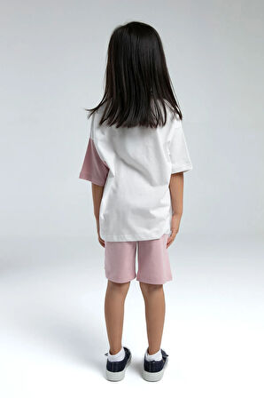 Kız Çocuk Pembe Bermuda Takım