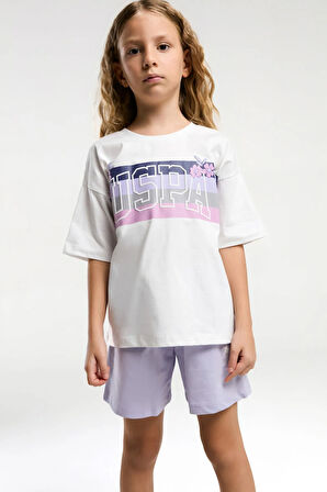 U.S. Polo Assn. Kız Çocuk Beyaz Şort Takım