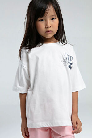 U.S. Polo Assn. Kız Çocuk Beyaz Şort Takım