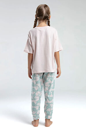 U.S. Polo Assn. Kız Çocuk Pembe Kısa Kol Pijama Takım