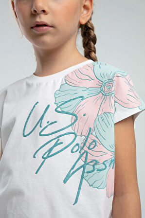 U.S. Polo Assn. Kız Çocuk Krem Şort Takım