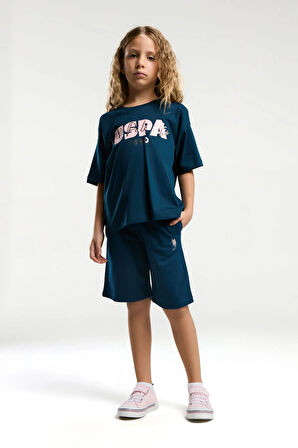 U.S. Polo Assn. Kız Çocuk Lacivert Bermuda Takım