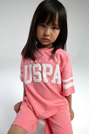 U.S. Polo Assn. Kız Çocuk Pembe Bermuda Takım