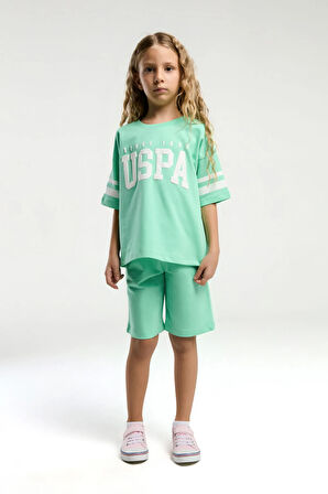 U.S. Polo Assn. Kız Çocuk Yeşil Bermuda Takım