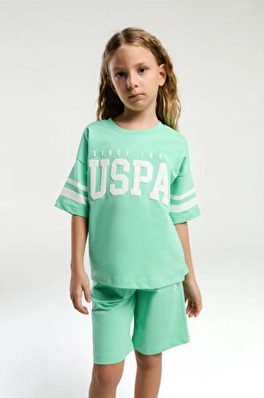 U.S. Polo Assn. Kız Çocuk Yeşil Bermuda Takım
