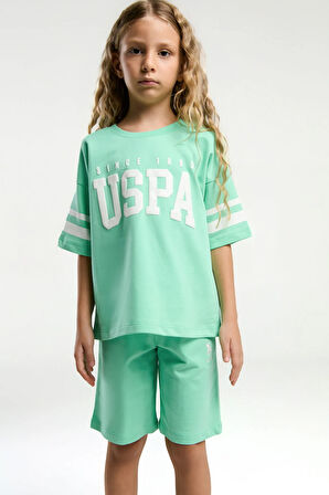 U.S. Polo Assn. Kız Çocuk Yeşil Bermuda Takım