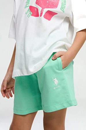 Kız Çocuk Krem Şort Takım