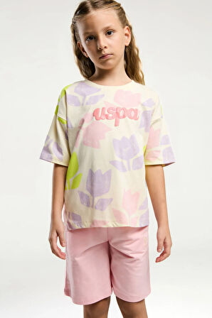 U.S. Polo Assn. Kız Çocuk Sarı Bermuda Takım