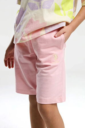 U.S. Polo Assn. Kız Çocuk Sarı Bermuda Takım