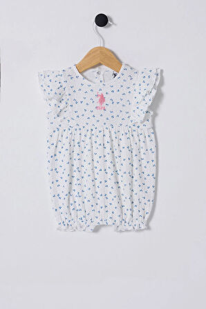 U.S Polo Bebek Tulum USB2434 Beyaz-Mavi