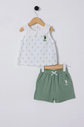 U.S. Polo Assn. Kız Bebek Beyaz Bebek Takım