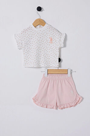 U.S.POLO ASSN. KIZ BEBEK 2Lİ TAKIM - Beyaz