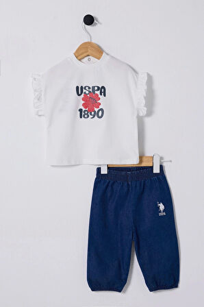 U.S.POLO ASSN. KIZ BEBEK 2Lİ TAKIM - Beyaz