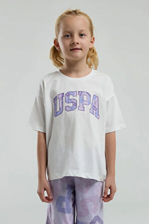 U.S. Polo Assn. Kız Çocuk Beyaz Bermuda Takım