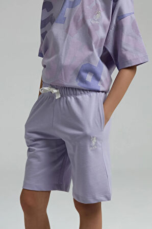 U.S. Polo Assn. Kız Çocuk Mor Bermuda Takım