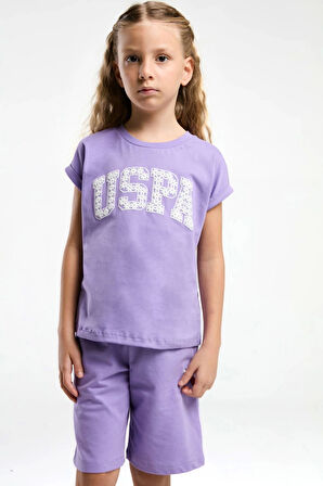 KIZ ÇOCUK BERMUDA TAKIM - KOYU LİLA