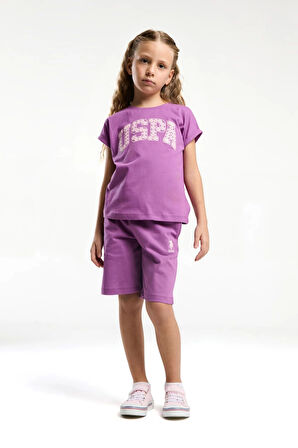 KIZ ÇOCUK BERMUDA TAKIM  - VİYOLET