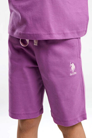 KIZ ÇOCUK BERMUDA TAKIM  - VİYOLET