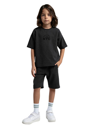 Rolypoly Erkek Çocuk Antrasit Bermuda Pijama Takım 3564 