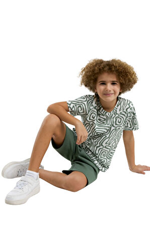 Arnetta Erkek Çocuk Yeşil Şortlu Pijama Takım 3302 