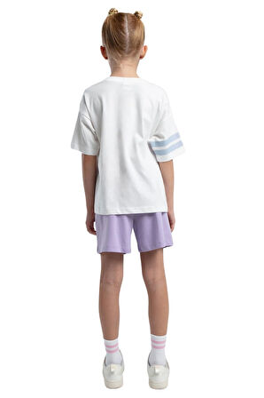 Rolypoly Kız Çocuk Garson Lila Şortlu Pijama Takım 3615 