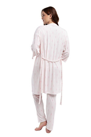 Arnetta Kadın Beyaz 3Lü Lohusa Pijama Takım 3266 
