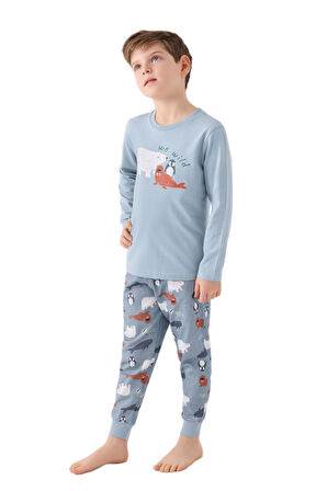 Rolypoly Erkek Çocuk Yeşil Pijama Takımı 3420-2 