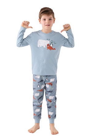 Rolypoly Erkek Çocuk Yeşil Pijama Takımı 3420-2 