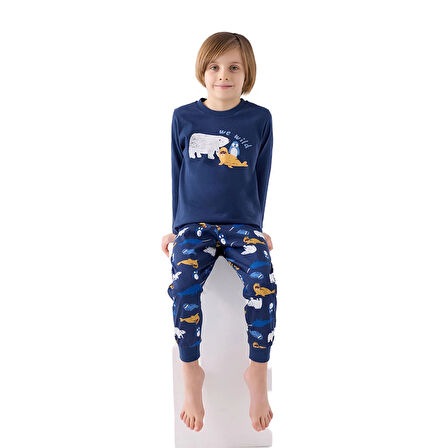 RolyPoly RP3420-2 Erkek Çocuk Kışlık İkili Pijama Takım