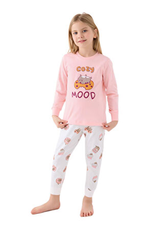 Rolypoly Kız Çocuk Pembe Uzun Kollu Pijama Takımı 3467-2 