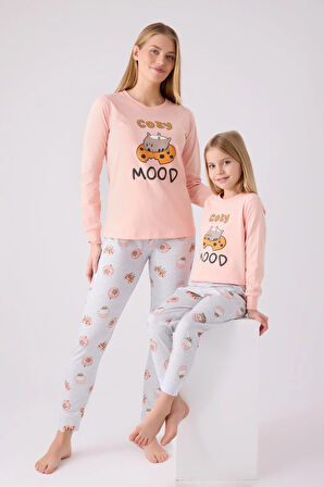 RolyPoly Kız Çocuk Uzun Kol Pijama Takım A.Somon