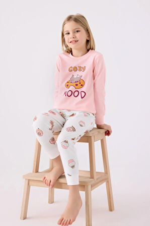 RolyPoly Kız Çocuk Uzun Kol Pijama Takım A.Pembe