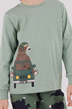 RolyPoly Erkek ÇocukUzun Kol Pijama Takım Yeşil