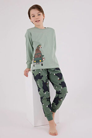 RolyPoly Erkek ÇocukUzun Kol Pijama Takım Yeşil
