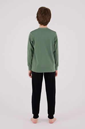 RolyPoly Erkek Çocuk Uzun Kol Pijama Takım K.Yeşil