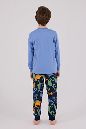 RolyPoly Erkek Çocuk Uzun Kol Pijama Takım Açık İndigo