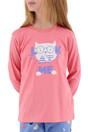 Rolypoly Kız Çocuk Pembe Pijama Takım 3696-2 