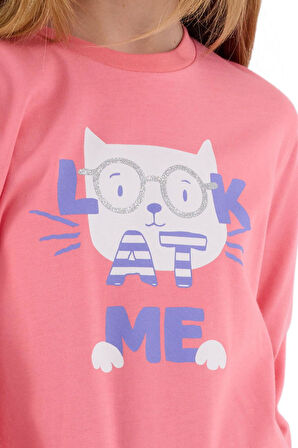 Rolypoly Kız Çocuk Pembe Pijama Takım 3696-2 