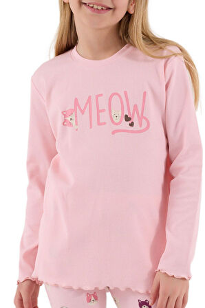 Rolypoly Kız Çocuk Pembe Uzun Kollu Pijama Takımı 3700-2 