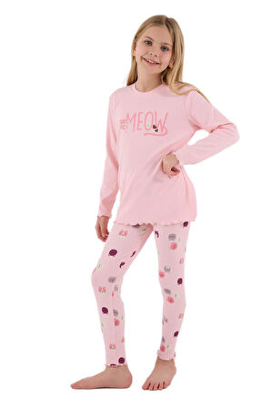 Rolypoly Kız Çocuk Pembe Uzun Kollu Pijama Takımı 3700-2 